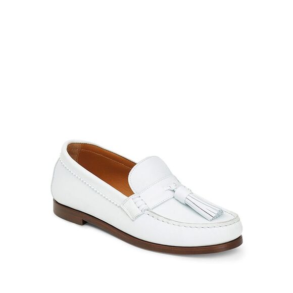 LAFAYETTE 148 NEW YORK Womens White Frieda Toe Slip On Leather Loafers 38.5